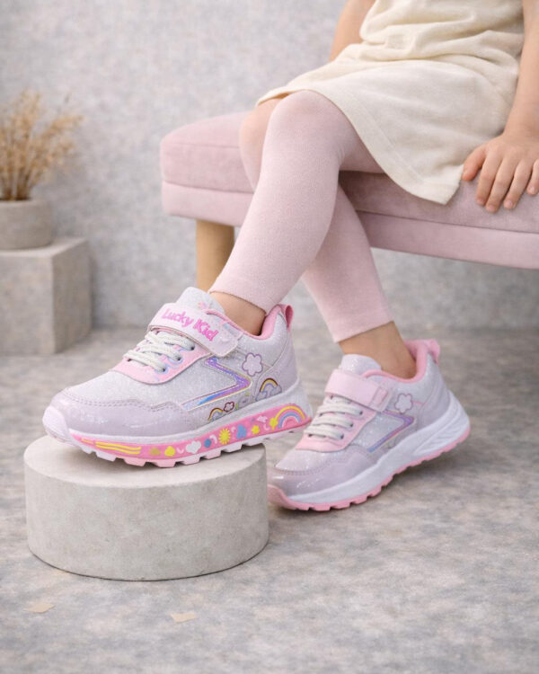 Lucky Kids 001 Filet Spor Ayakkabı - Gümüş Pembe