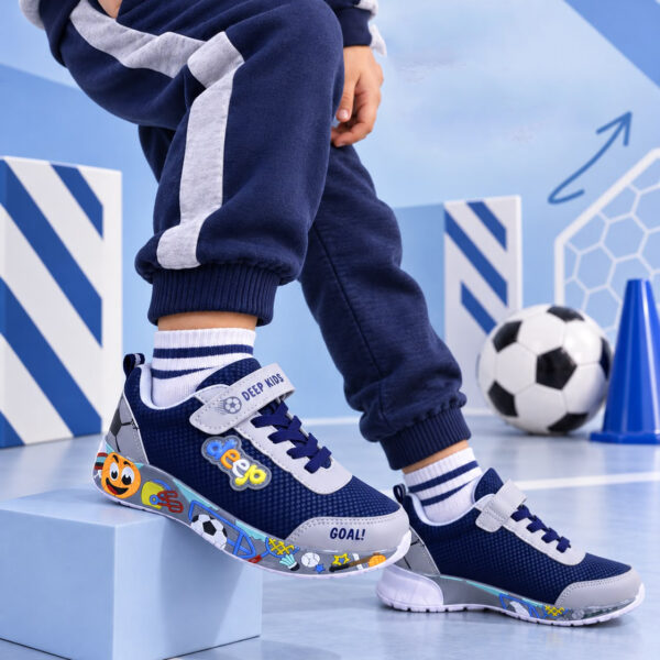 Deep Kids 002 Filet Spor Ayakkabı – Lacivert Gri
