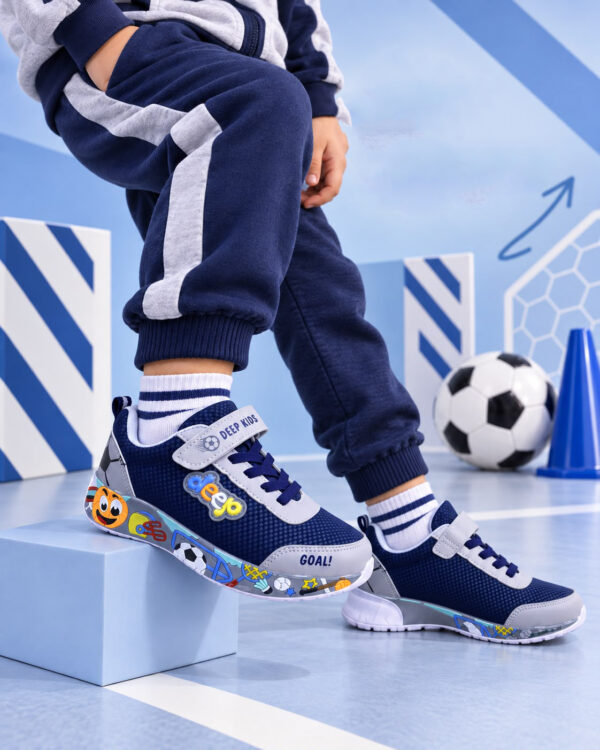 Deep Kids 002 Filet Spor Ayakkabı - Lacivert Gri