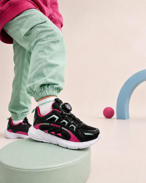 Minixol 001 Filet Spor Ayakkabı – Siyah Pembe