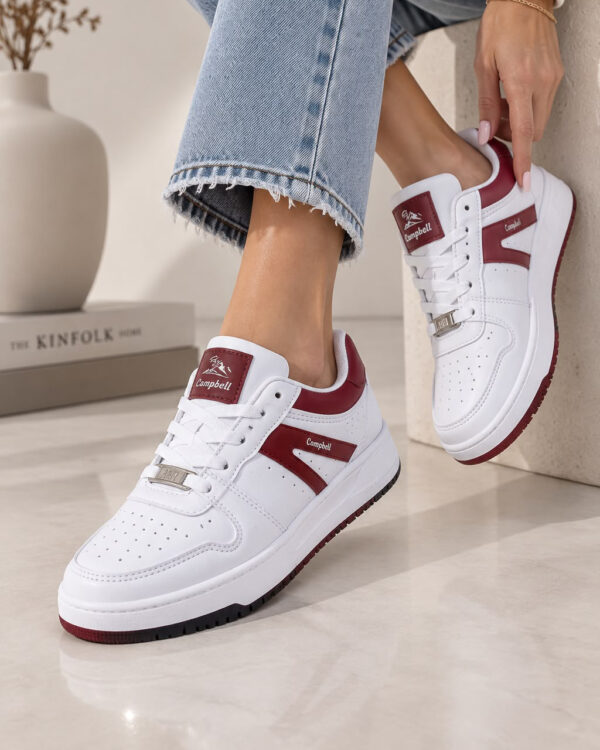 Campbell 001 Zenne Spor Ayakkabı - Beyaz Bordo